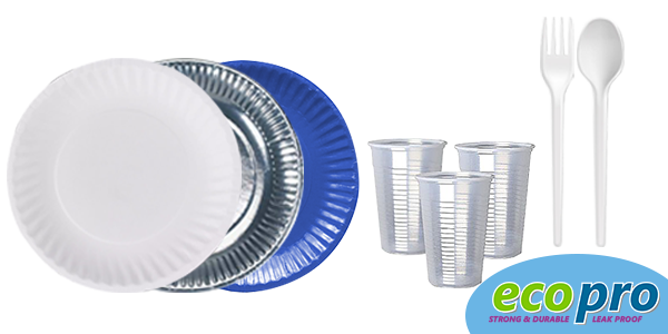 EcoPro line — party needs, catering pans, food packaging and eco-friendly disposables