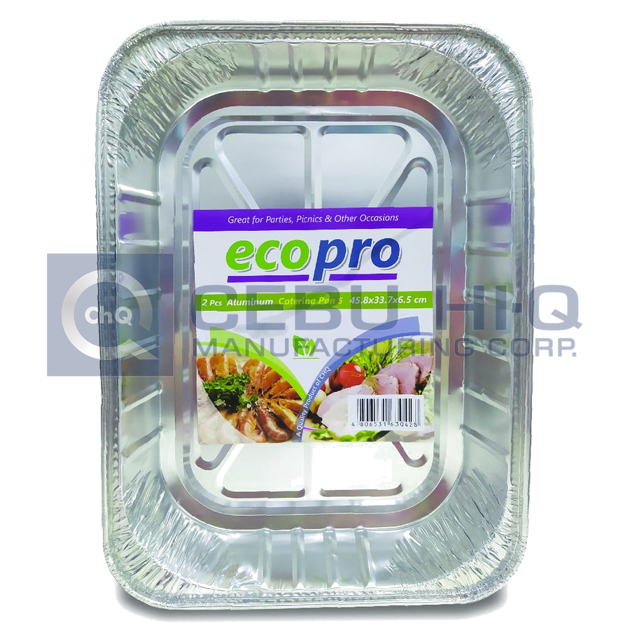 Aluminum Catering Pan · Size #5 · 45.8×33.7×6.5 cm
