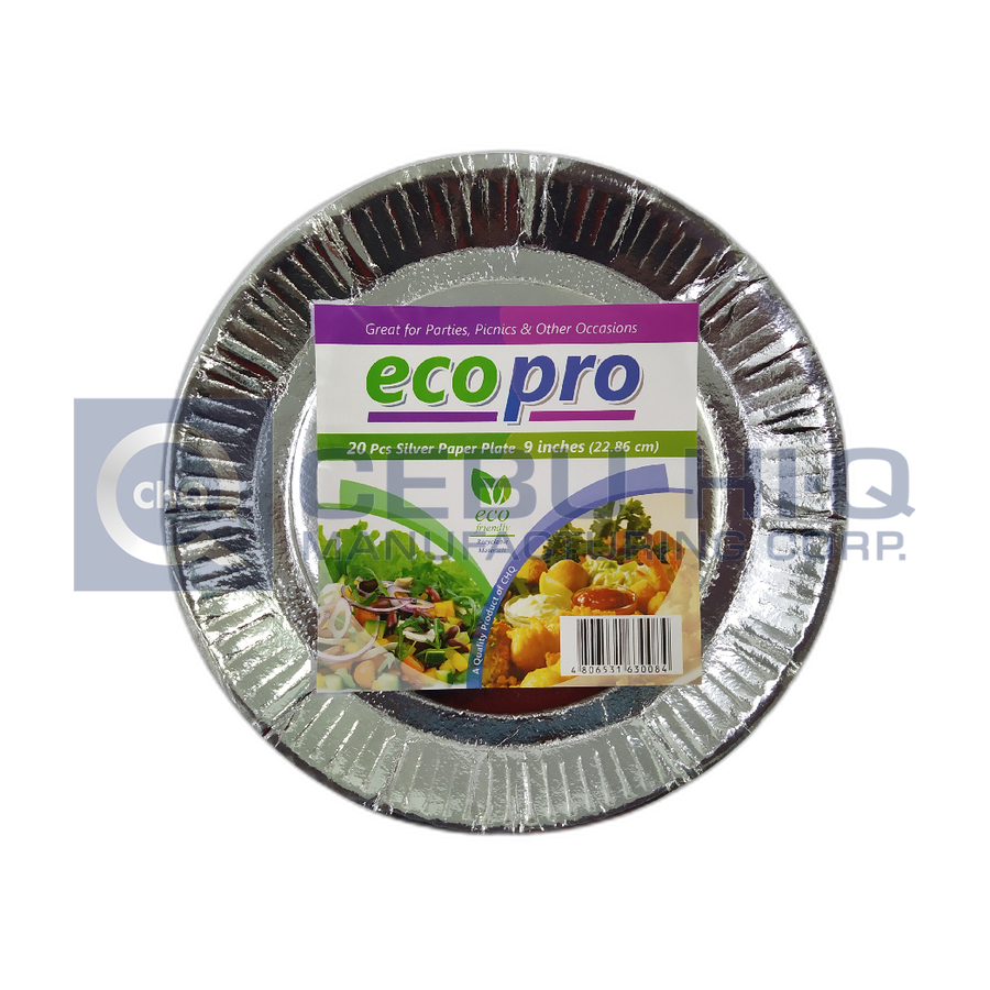 Silver Paper Plate 9″ · 25 pcs
