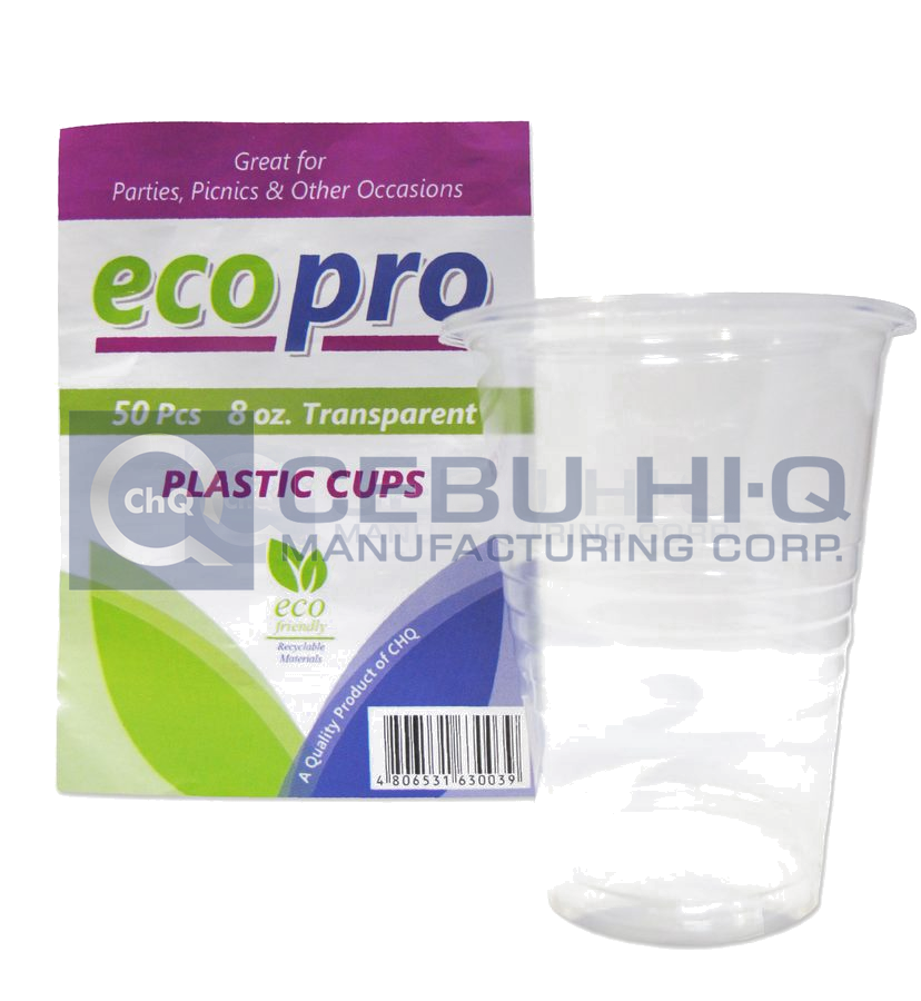 Plastic Transparent Cups · 8 oz · 50 pcs