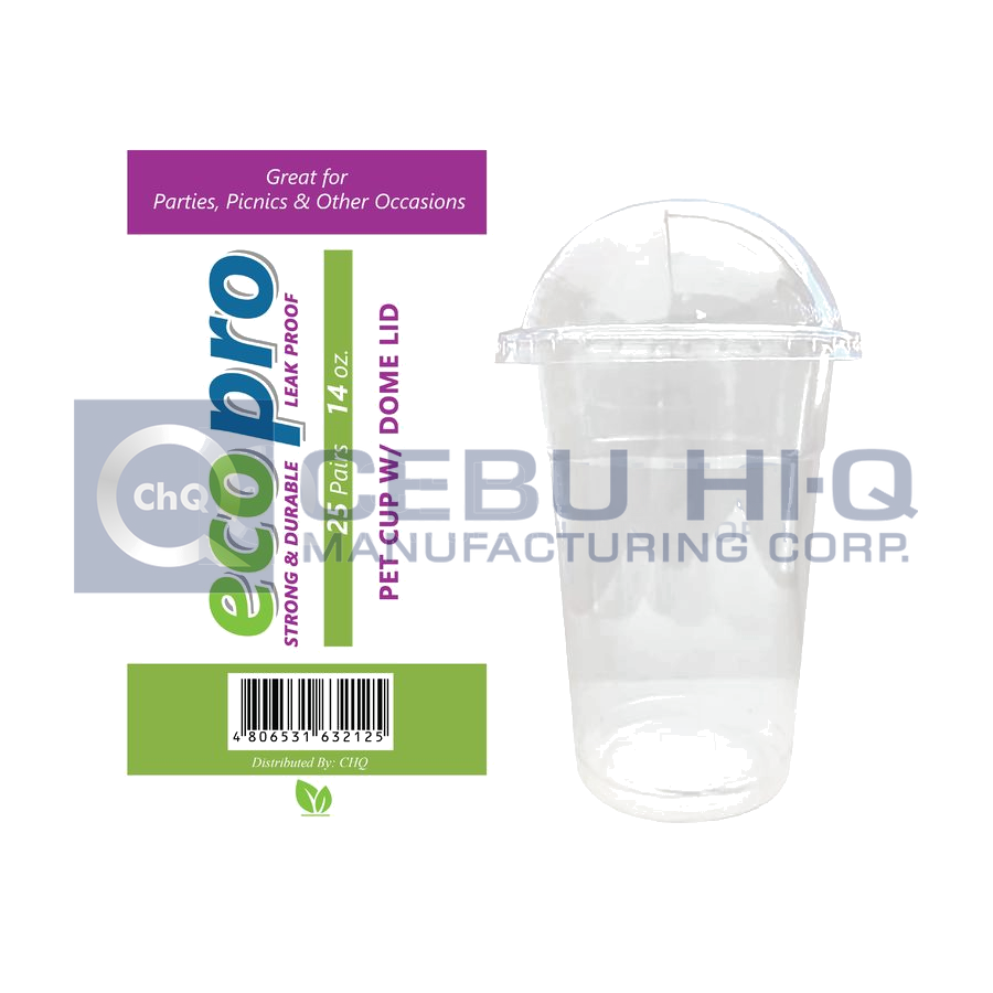 Plastic Cups Dome Lid · 14 oz · 25 pcs