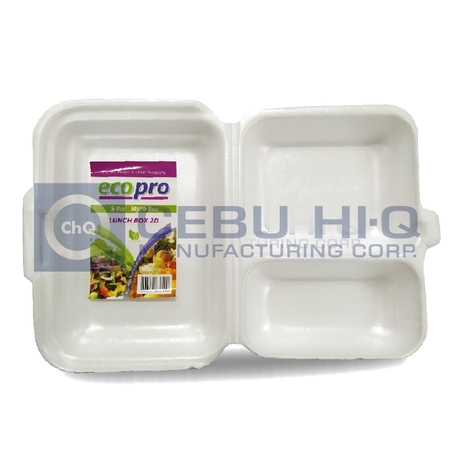 Styro Lunch Box 2D open